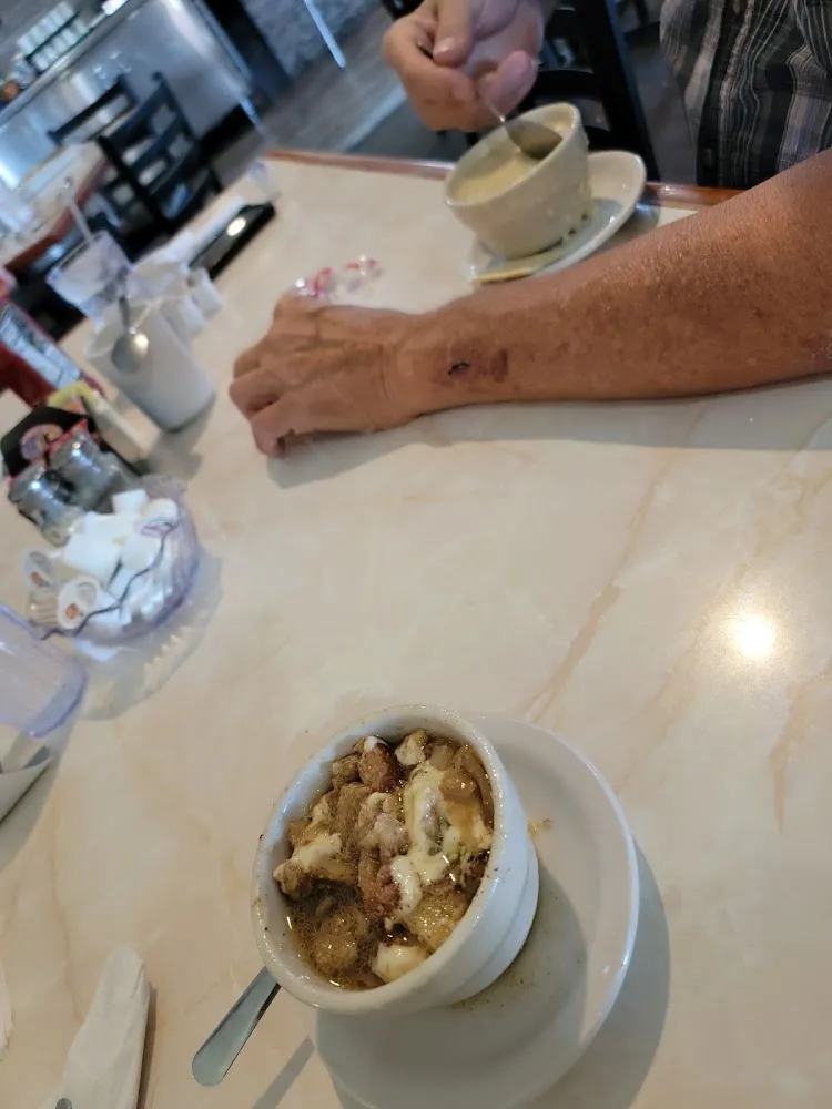 Baked French Onion Soup My Friend Had Cream of Broccoli Soup